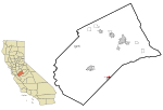 Merced County California Incorporated and Unincorporated areas Dos Palos Highlighted